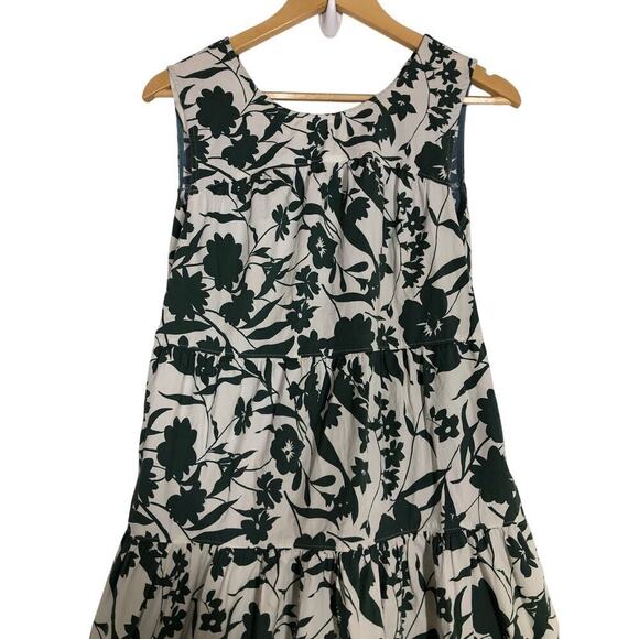 Peter Som Collective Dress Floral Print Sleeveless Tiered Midi Green Size 10 - Picture 8 of 13